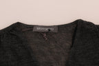 Ermanno Scervino Gray Wool Lace Top Long Sleeved T-shirt