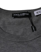 Dolce & Gabbana Gray Cotton #DGFamily Short Sleeves T-shirt