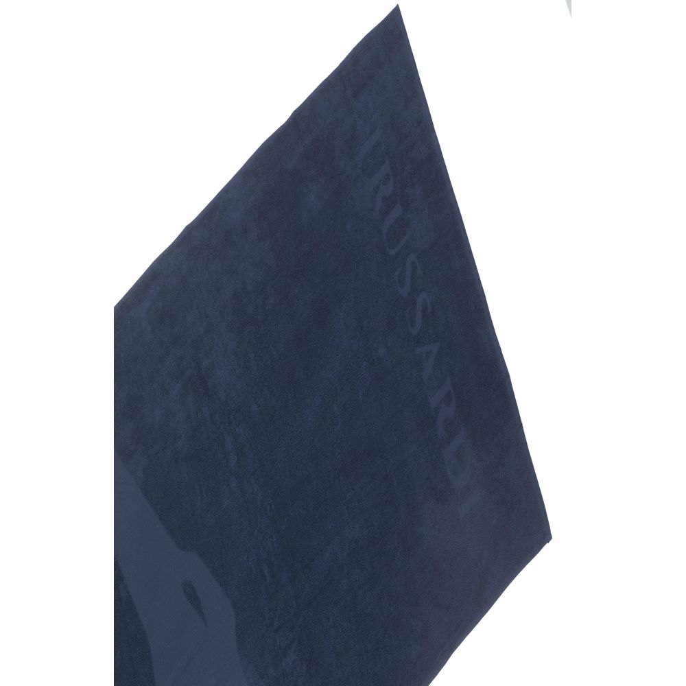 Trussardi Beachwear Blue Cotton Men's Beach Towel - Maison Luxe