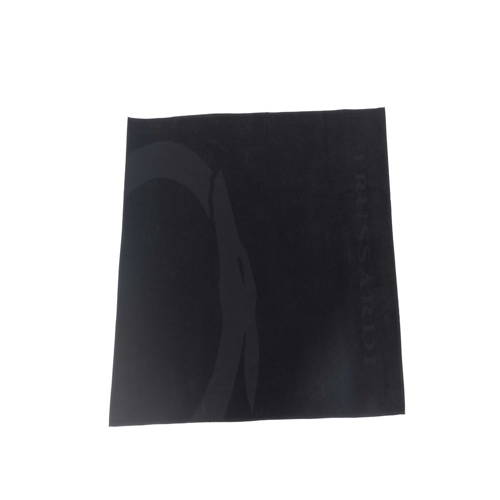 Trussardi Beachwear Black Cotton Men Beach Towel - Maison Luxe