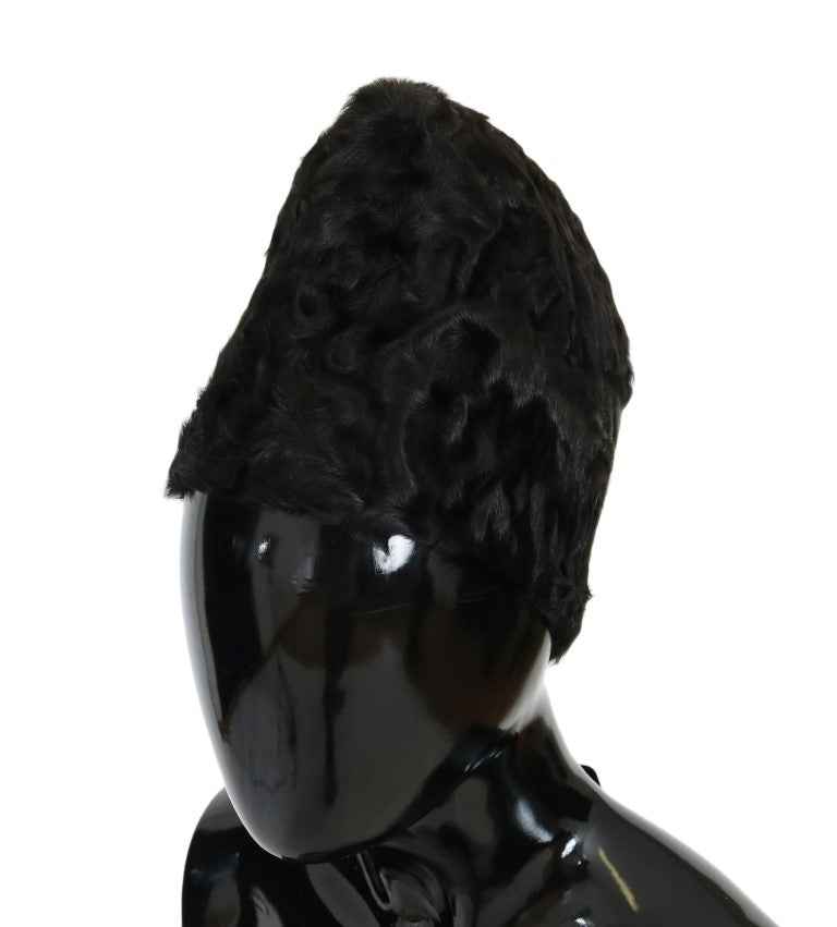Dolce & Gabbana Black Xiangao Lamb Fur Beanie