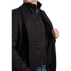 Roberto Pepe Luxury Black Wool Men Jacket