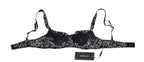 Dolce & Gabbana Black Silk White Lace Stretch Underwear Bra