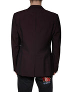 Dolce & Gabbana Bordeaux Wool Single Breasted Dress Blazer