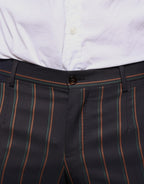 Dolce & Gabbana Brown Stripes Skinny Men Dress Pants