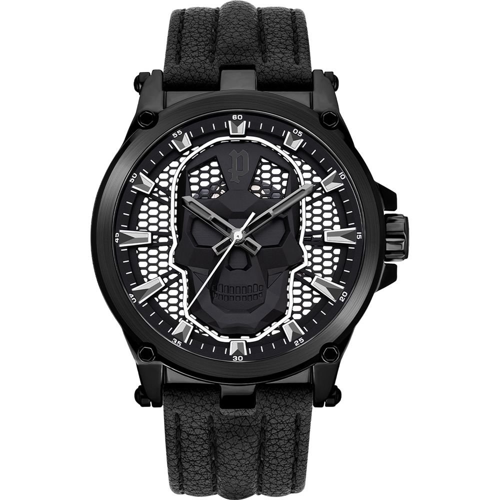 Police Black Leather Dress Watch