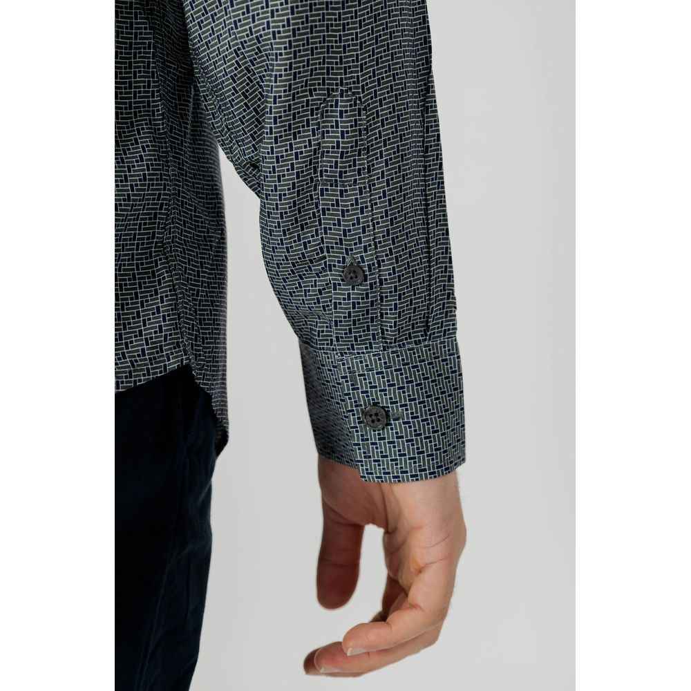 Armani Exchange Gray Viscose Pattern Shirt