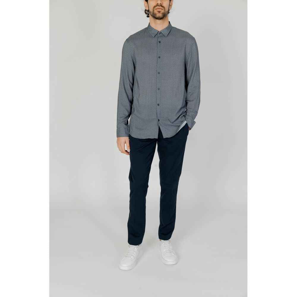 Armani Exchange Gray Viscose Pattern Shirt