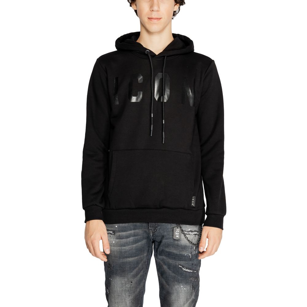 Icon Black Cotton Hoodie
