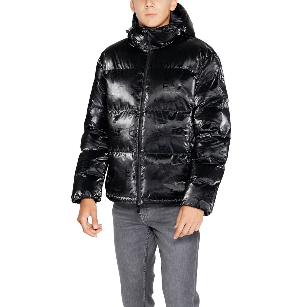 EA7 Emporio Armani Black Polyester Jackets & Coat