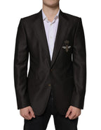Dolce & Gabbana Blazer Brown Green Bee Wool Jacket Coat