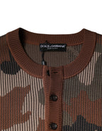 Dolce & Gabbana Multicolor Camouflage Men Pullover Sweater