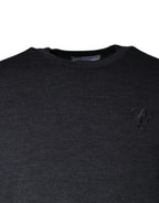 Dolce & Gabbana Dark Gray Wool Crew Neck Pullover Sweater