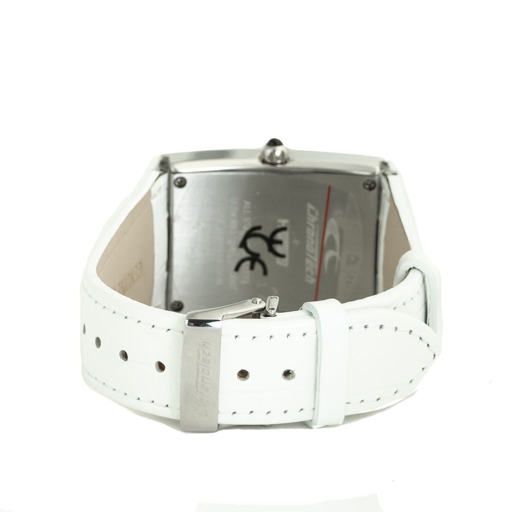 Chronotech White Leather Dress Watch