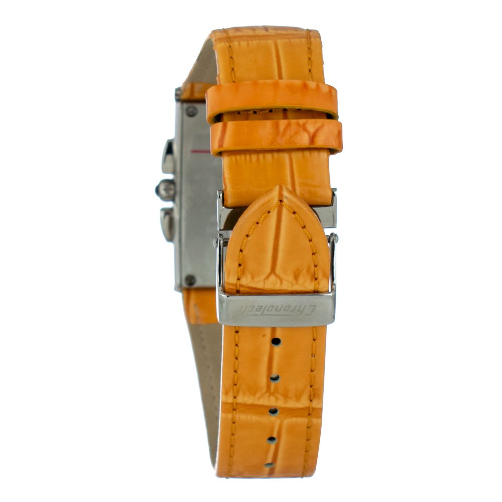 Chronotech Orange Leather Dress Watch