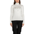 Guess White Viscose Turtleneck
