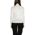 Guess White Viscose Turtleneck