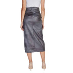 Only Gray Artificial Leather Skirt