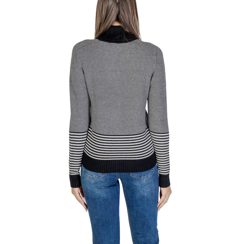 Sandro Ferrone Black And White Viscose Turtleneck