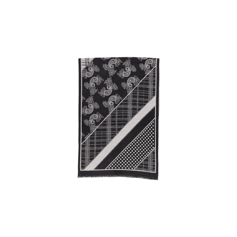 Sandro Ferrone Black Viscose Scarf - Maison Luxe