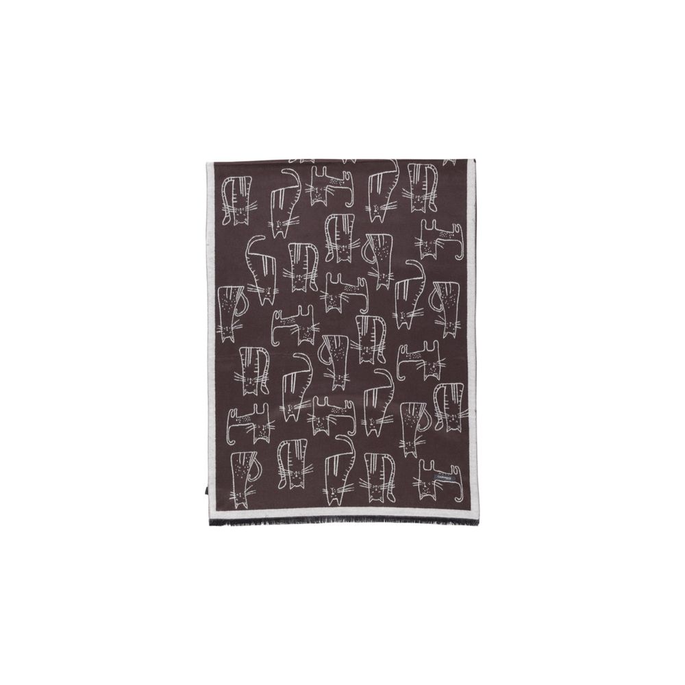 Sandro Ferrone Brown Viscose Scarf - Maison Luxe