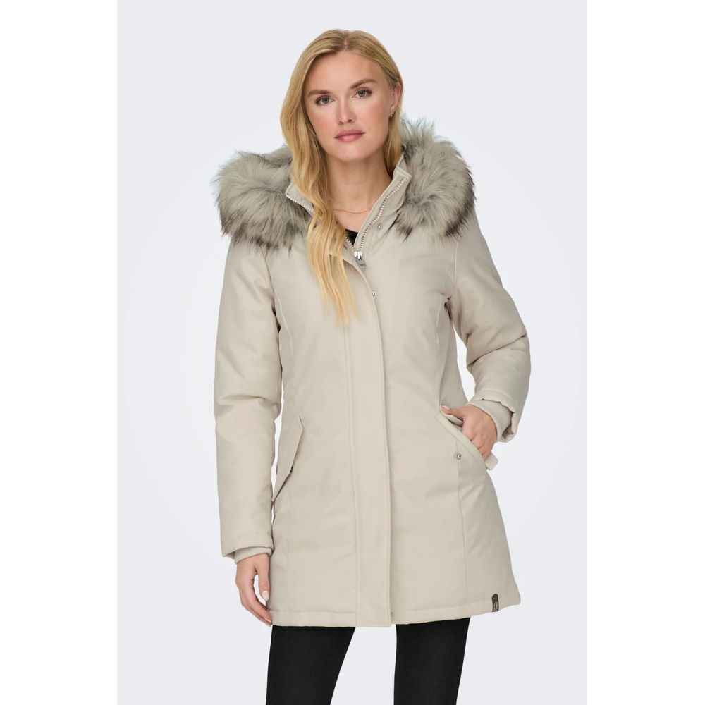 Only Beige Polyester Parka