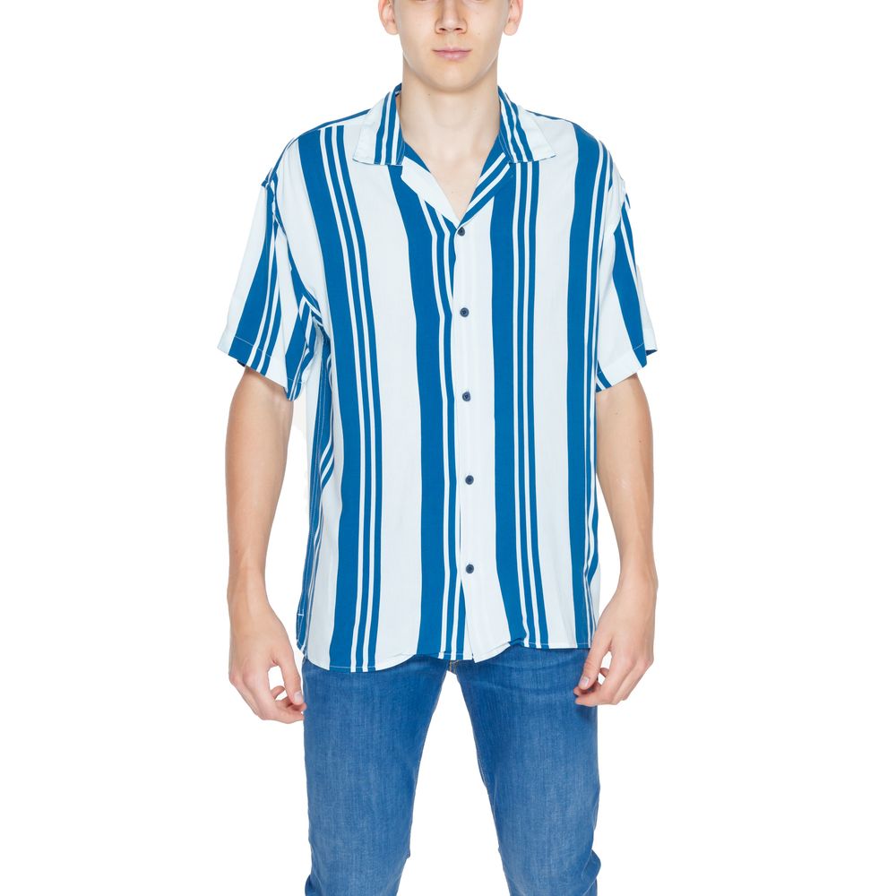 Jack Jones Blue Viscose Shortsleeve Shirt