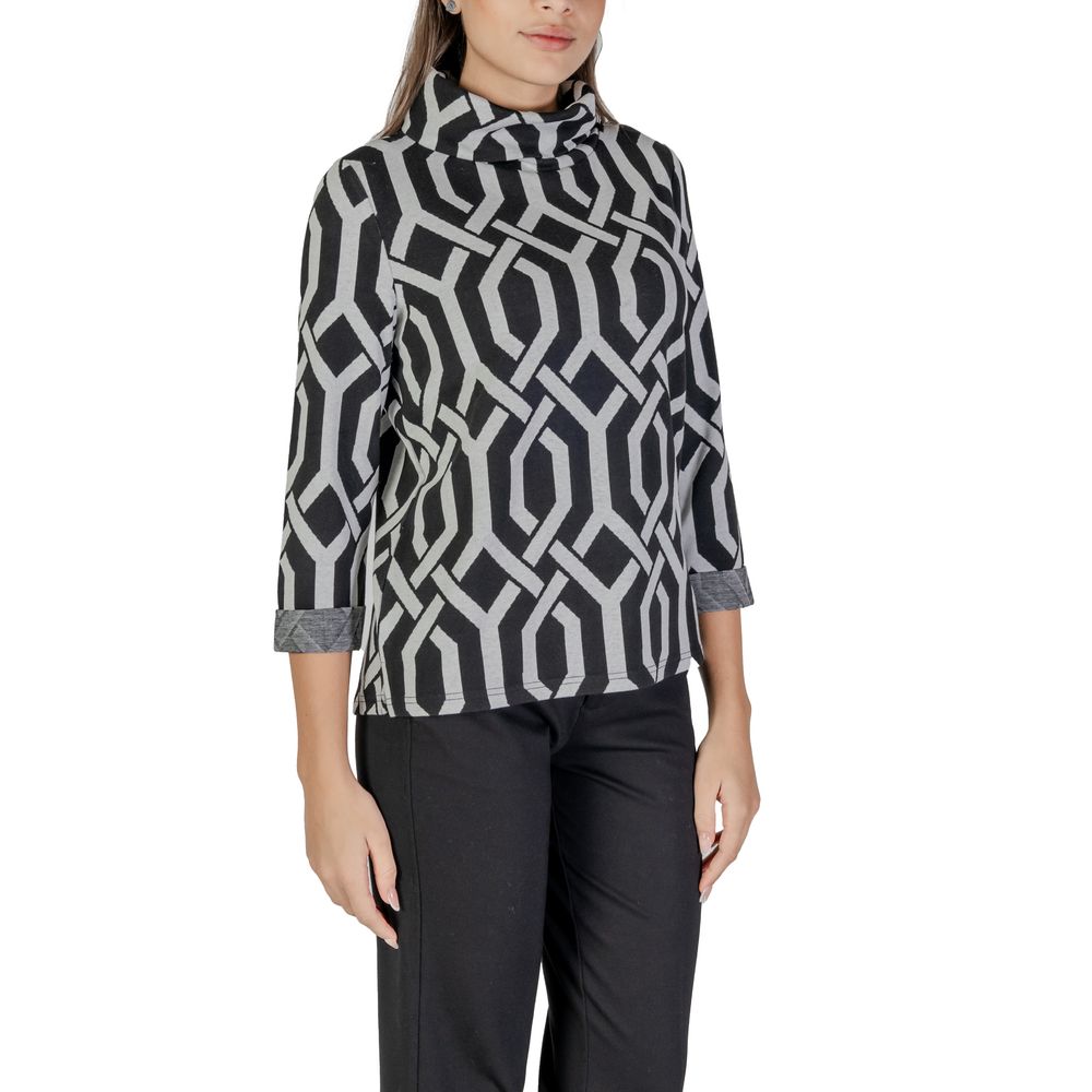 Street One Black Polyester Sweatshirt