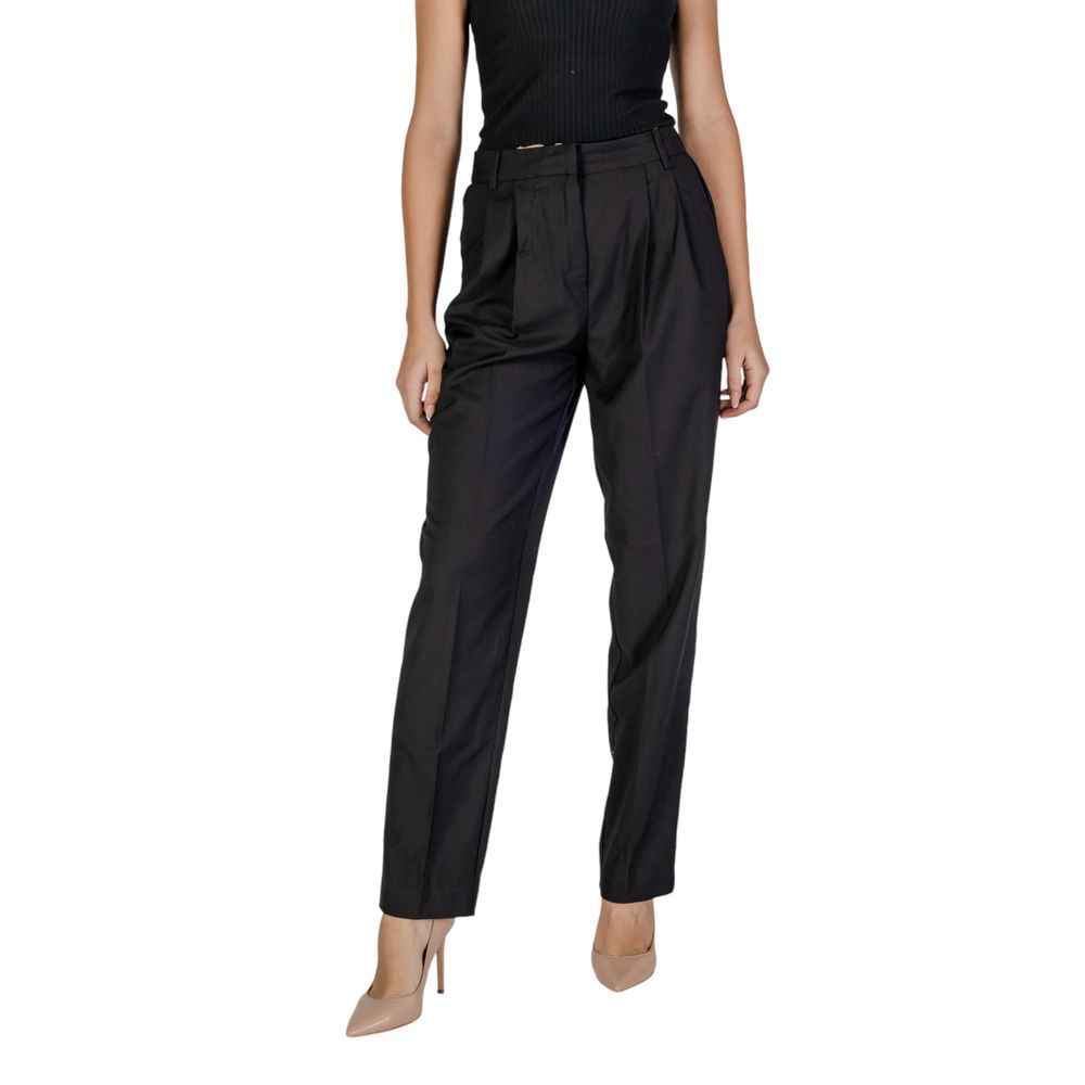 Vila Clothes Black Polyester Dress Pants