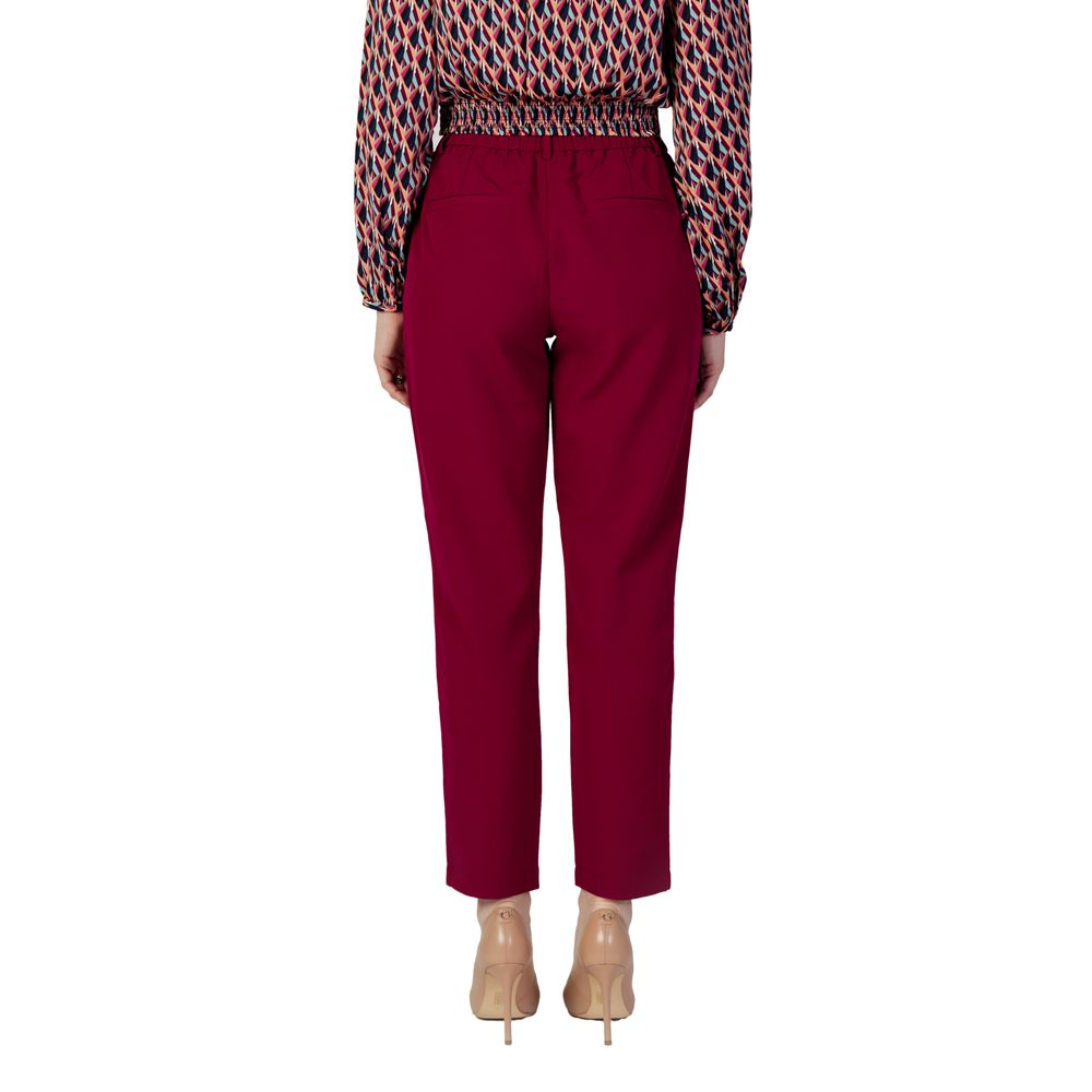 Vila Clothes Bordeaux Polyester Pant