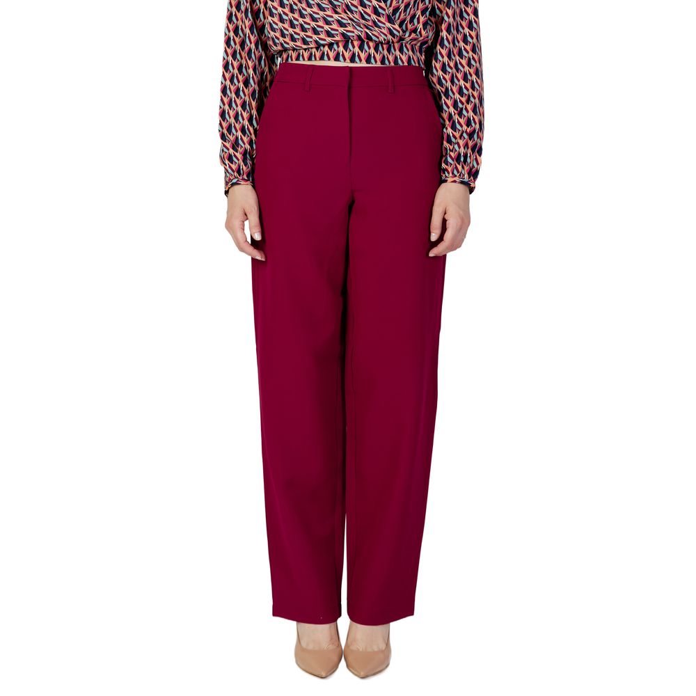 Vila Clothes Bordeaux Polyester Pant