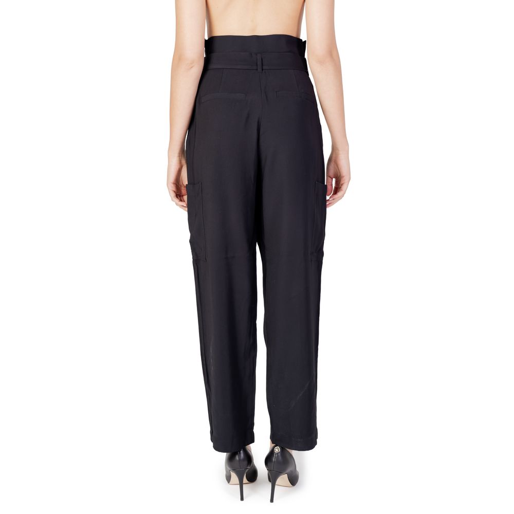 Vila Clothes Black Viscose Pant