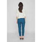 Vila Clothes Blue Polyester Pant
