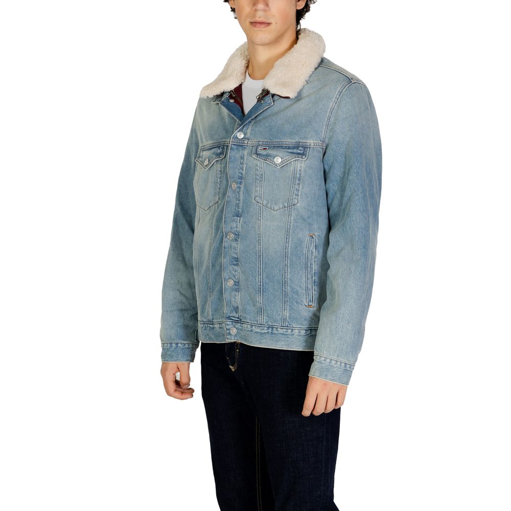 Tommy Hilfiger Jeans Light Blue Cotton Jackets & Coat