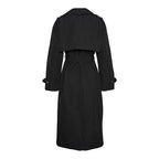 Vero Moda Black Polyester Trench Coat