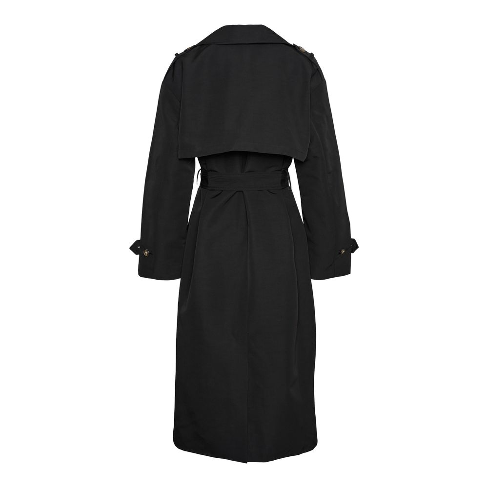 Vero Moda Black Polyester Trench Coat