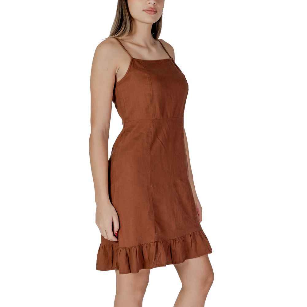 B.Young Brown Linen Midi