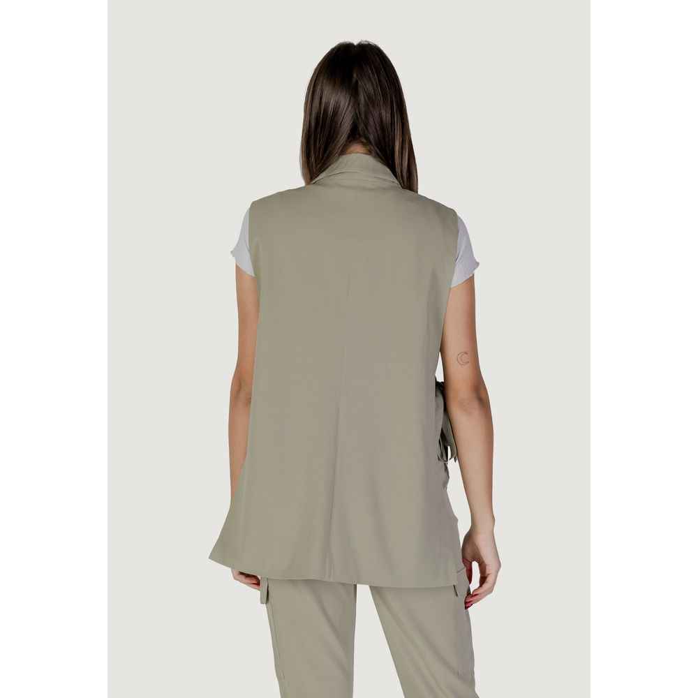 B.Young Green Polyester Waistcoat