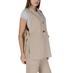 B.Young Beige Polyester Waistcoat