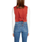 Vero Moda Red Polyester Waistcoat