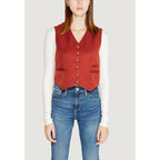 Vero Moda Red Polyester Waistcoat