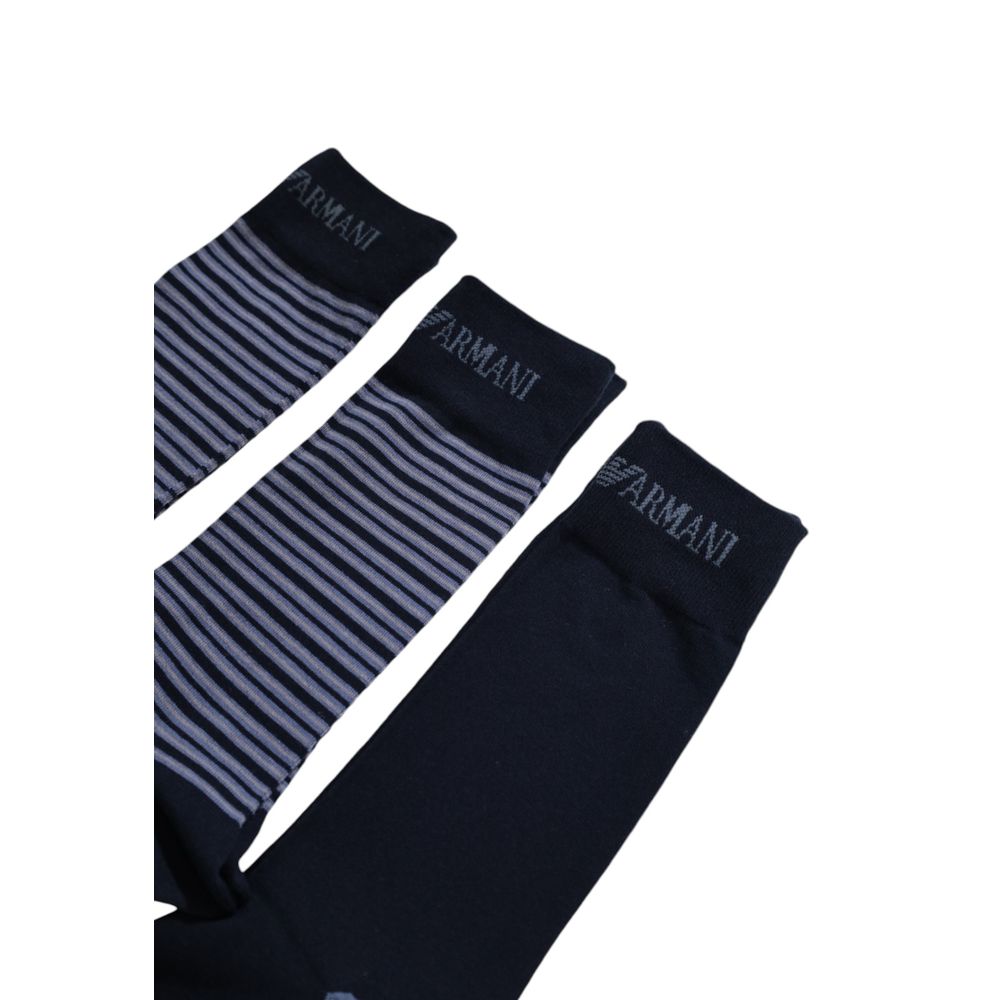Emporio Armani Underwear Blue Cotton Sock - Maison Luxe