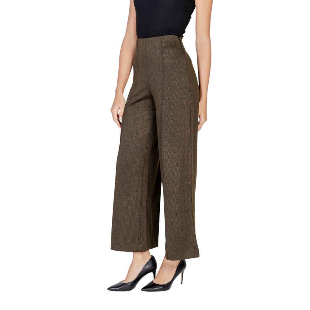 ICHI Green Polyester Pant