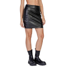 ICHI Black Polyethylene Mini Skirt