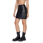 ICHI Black Polyethylene Mini Skirt