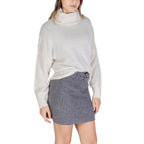 ICHI Cream Marabou Turtleneck