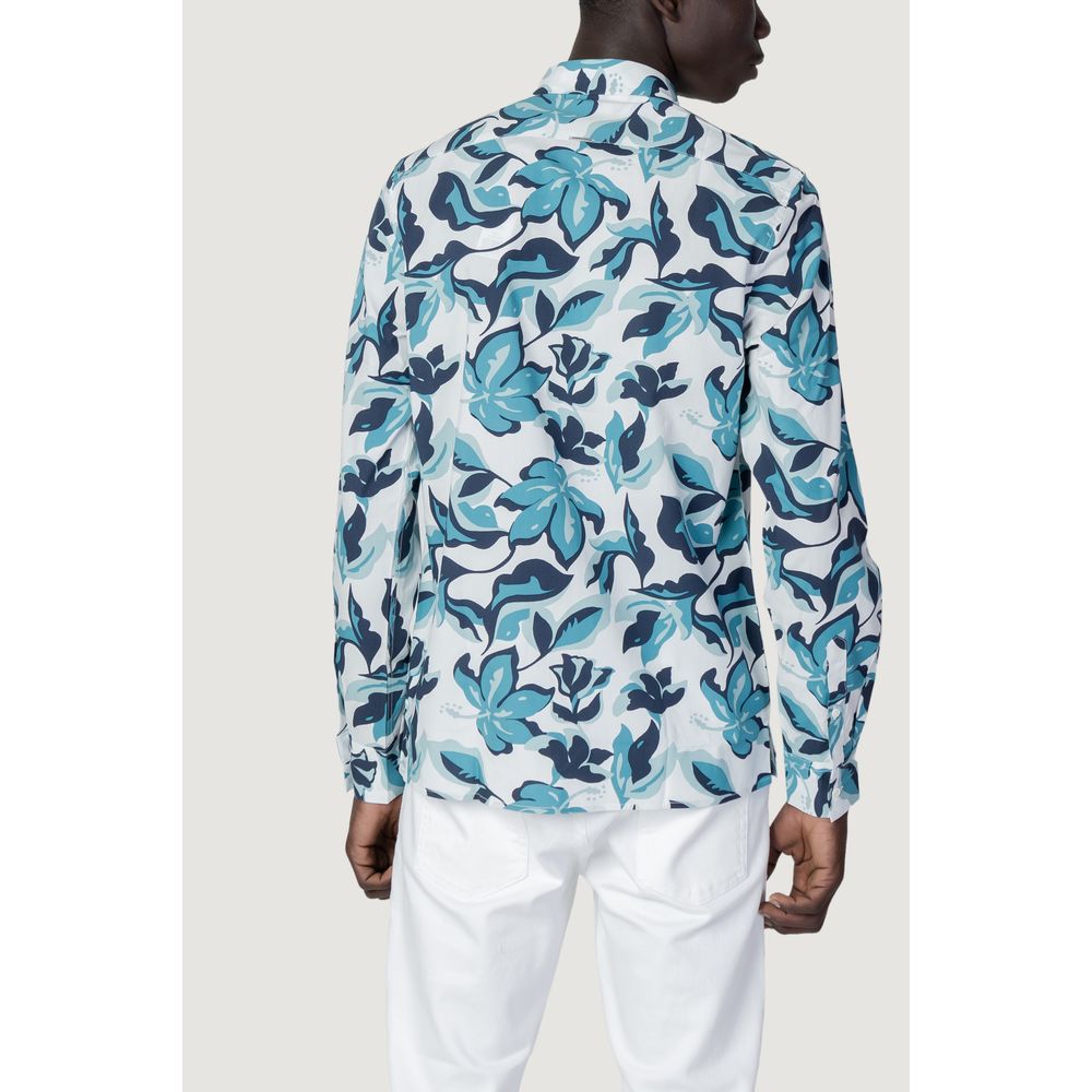 Antony Morato Blue Viscose Pattern Shirt