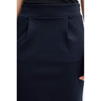 ICHI Blue Polyester Mini Skirt