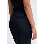 ICHI Blue Polyester Mini Skirt