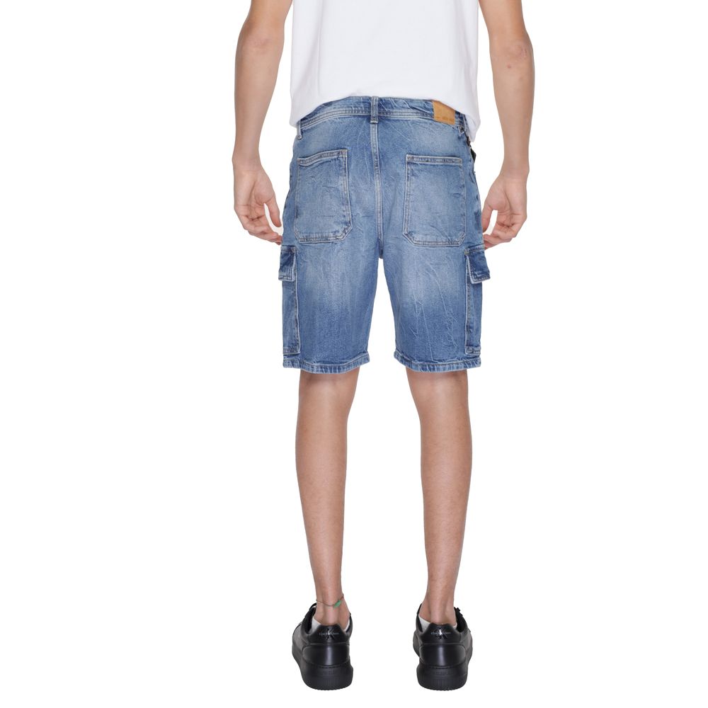 Antony Morato Blue Cotton Bermuda Shorts